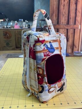 Kids Soft Fabric Diaper and Wipes bag. In Cute Cowboy Print.